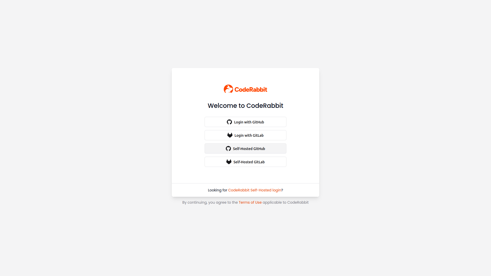 CodeRabbit login page