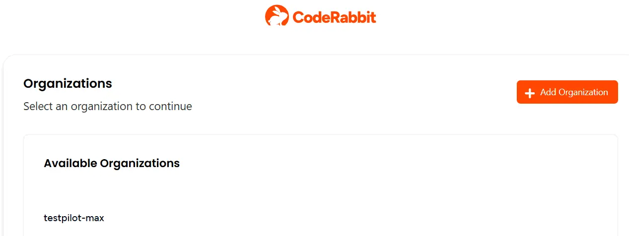 How to Select Organization in CodeRabbit